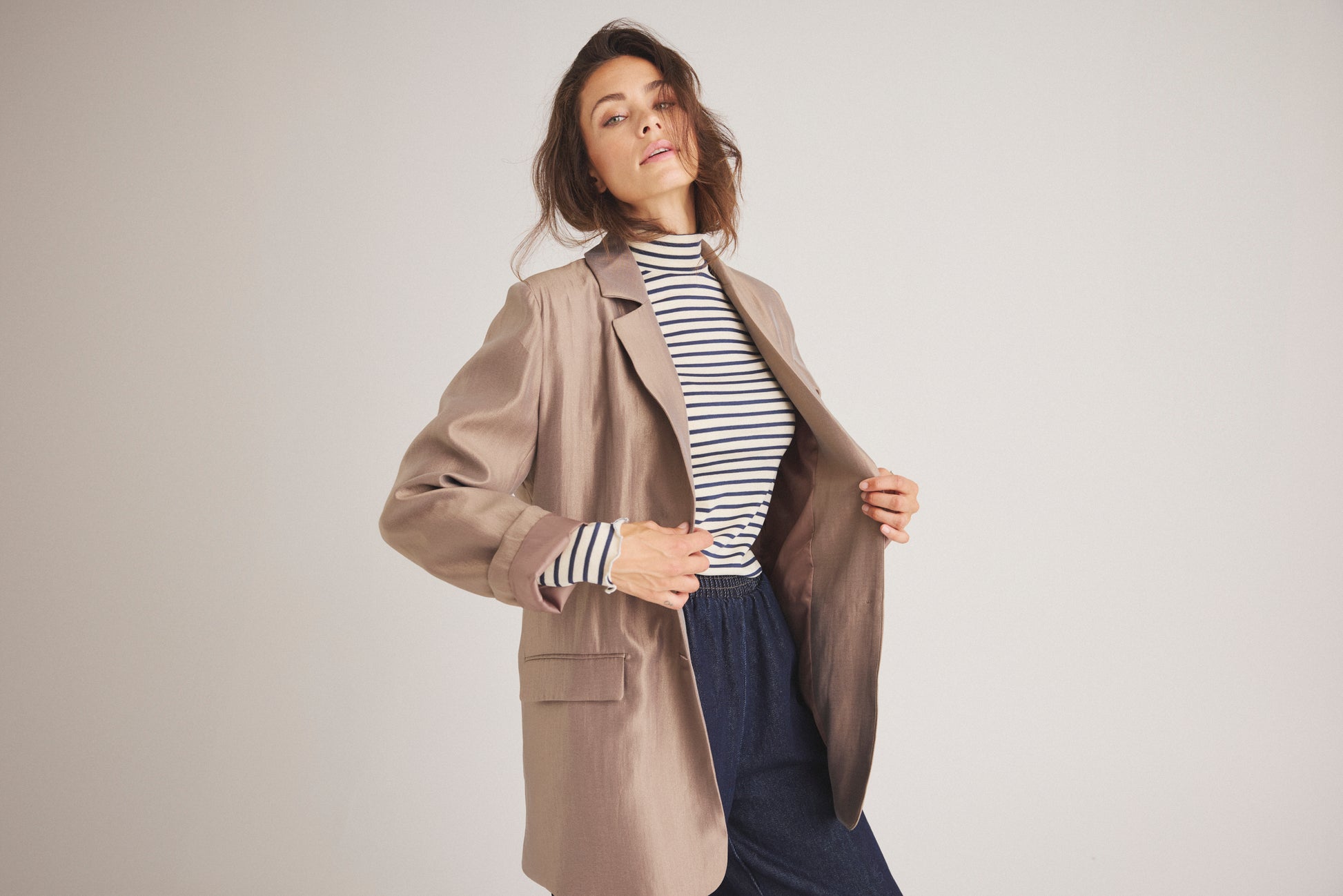 LUXZUZ // ONE TWO Alexie Blazer Jacket 701 Deer