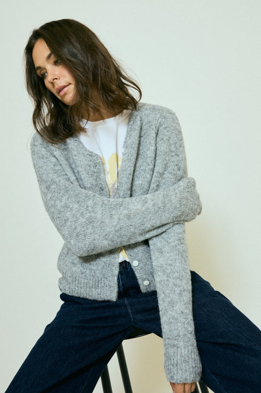 LUXZUZ // ONE TWO Birgita Knit Knit 821 Grey Marl