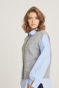 Bit Stickad - Ljusgrå Melange