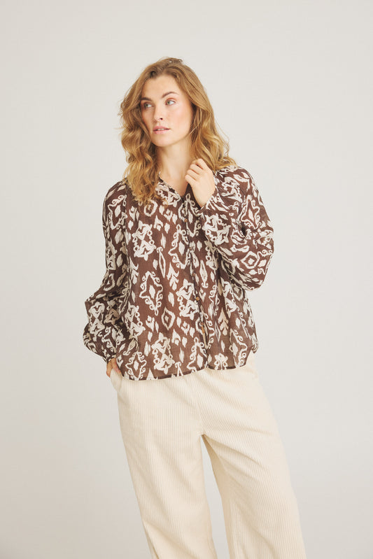 LUXZUZ // ONE TWO Chalina Shirt Shirt 795 Coffee Bean