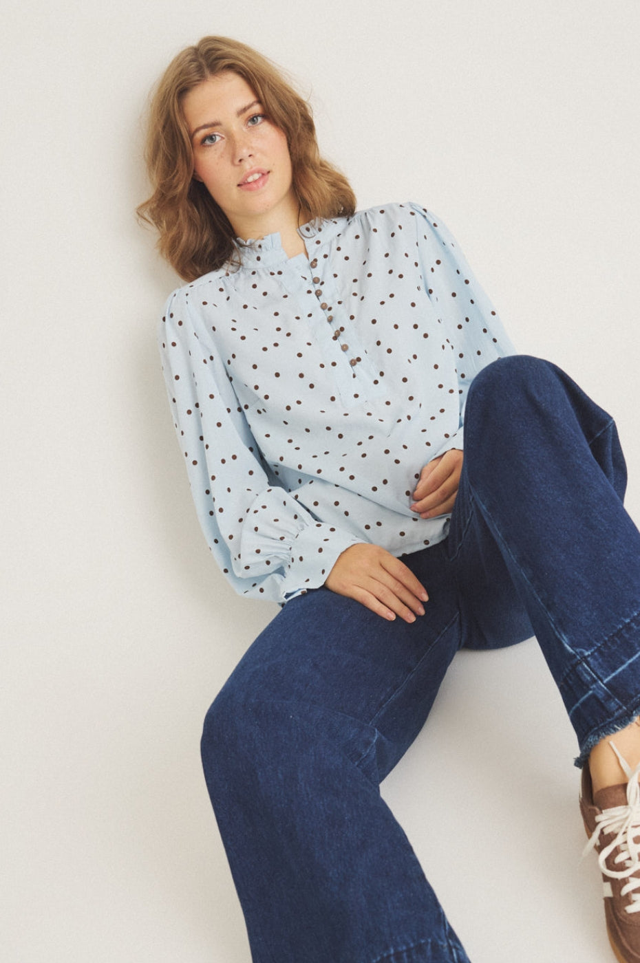 LUXZUZ // ONE TWO Flow Blouse Blouse 503 Blue Fog