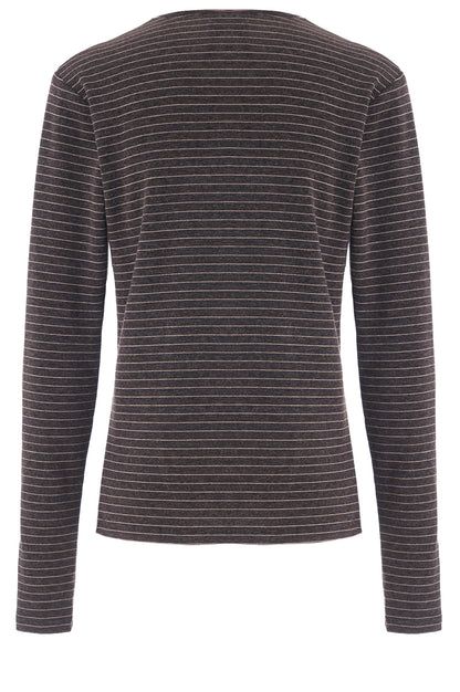 LUXZUZ // ONE TWO Amazig Stripe T-shirt T-Shirt 793 Chocolate Plum