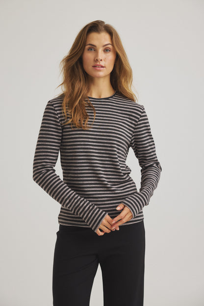 LUXZUZ // ONE TWO Amazig Stripe T-shirt T-Shirt 712 Sandshell