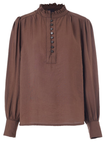 LUXZUZ // ONE TWO Flow Blouse Blouse 766 Chicory Coffee