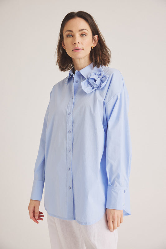 LUXZUZ // ONE TWO Gerflow Shirt Shirt 511 Brunnera Blue