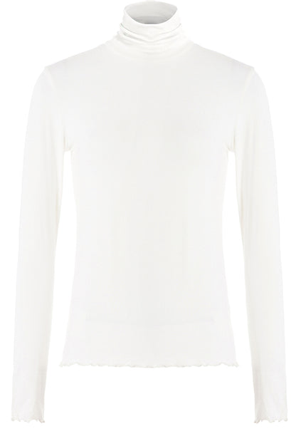 LUXZUZ // ONE TWO Jachio Bamboo Rollneck T-Shirt 737 Cream