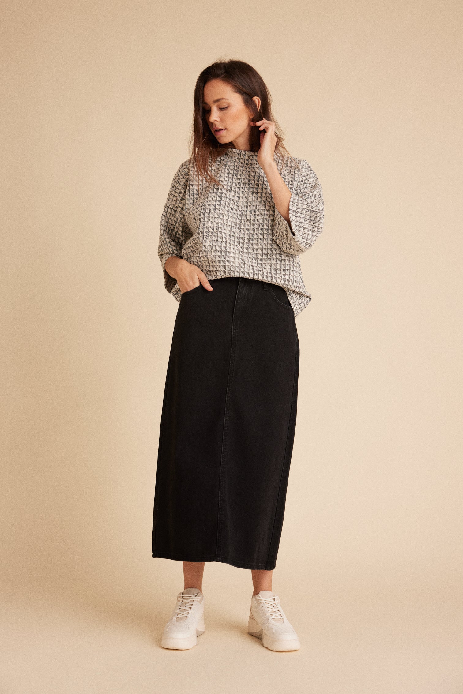 LUXZUZ // ONE TWO Jeansor Skirt Skirt 999 Black