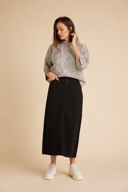 LUXZUZ // ONE TWO Jeansor Skirt Skirt 999 Black