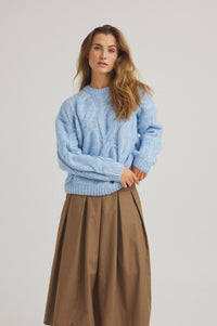 Jostina Stickad - Tvättad Indigo