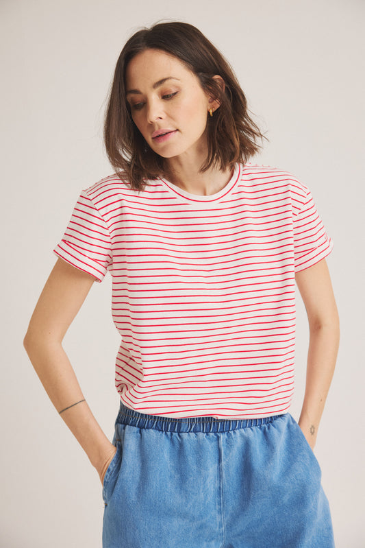 LUXZUZ // ONE TWO Karin T-shirt T-Shirt 349 Flame Scarlet