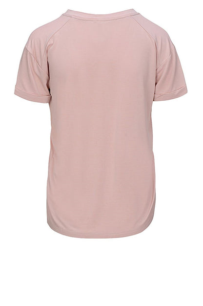 LUXZUZ // ONE TWO Karvi Bamboo T-Shirt 302 Rose Smoke