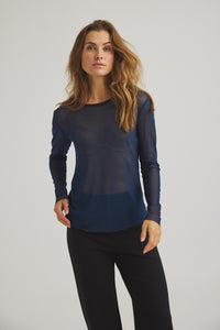 Sigborg Mesh T-shirt - Marinblå