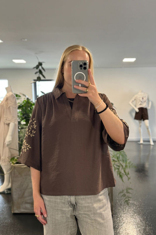 LUXZUZ // ONE TWO Siwa Blouse Blouse 788 Chocolate Chip